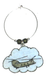 chinook helicopter wine charm